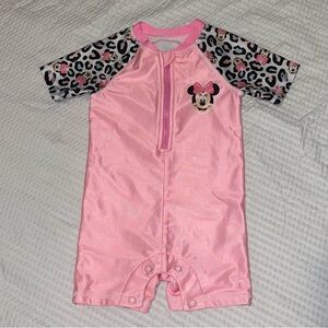12m Minnie Mouse One Piece Swim Rash Guard
